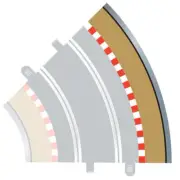 Scalextric Radius 2 45° Curve Track Tan Outer Borders - 4pcs C8228