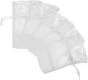 WOFASHPURET 5Pcs Elegant Wedding Favor Bags Drawstring Sheer Organza Pouches for Jewelry Candy Party Versatile Storage with Space Saving Base