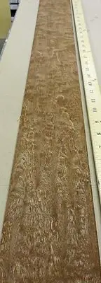Sapele Pommele Quilted Figured wood veneer 4" x 34" raw no backing 1/42" thick
