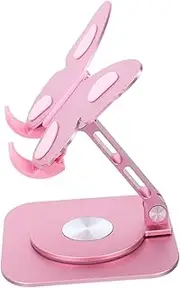 Homoyoyo Foldable Phone Stand for Desk: Adjustable Height and Angle - Portable Rotating Holder for Watching Movies Compatible with Cellphones