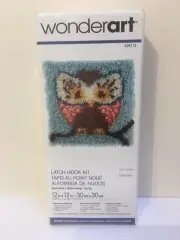 NEW 2015 Wonderart Hoot Hoot Owl Latch Hook Kit 12” x 12” Beginner Child Gift