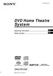 Sony DAV-FR10W Home Theater System Owners Manual