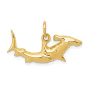 14K Yellow Gold Hammerhead Shark Charm