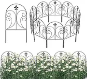 Garden Border Fence - No Dig Fence Rustproof Metal Fencing Panels | Landscape Border Patio Fences Flower Bed Fencing Animal Barrier Panels Decor
