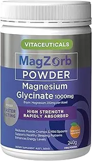 Vitaceuticals MagZorb HIGH STRENGTH Magnesium Glycinate Powder | 240g Vegan & Gluten Free | Supports Muscle Function & Energy Production | Supports Healthy Sleeping Patterns | Suitable for Children