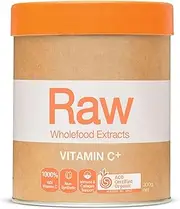 Amazonia Raw Wholefood Extracts Vitamin C+ - Certified Organic Vitamin C for Immune Support, Collagen Health & Skin Vitality, Non-Synthetic, Plant-Based, Gut Health & Prebiotic Supplement, 300g