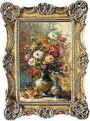 Kuntesetty Vintage Photo Frame for Photo Gallery, 4x6 Inch Ornate Rectangular Photo Display Stand for Desktop, Hallway and