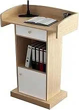 Lectern Podium Stand, Podium Wood Stand Podium Stand Floor Standing Wooden Secure Lectern Podium Teachers Training Podium Table Reception Welcome Speaking Desk Parking Cons,