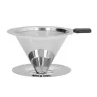 (2 Cups)Stainless Steel Coffee Dripper Drip Cone Coffee Filter Reusable S