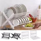 Dish Drying Rack Collapsible Compact Dish Rack Bamboo Dish Drainer