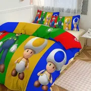 Bed Sheets g43 Mario Print Bedding Set Pattern Duvet Cove Set 3 Pieces 1 Quilt Cover And 2 Pillowcases for Women Men Teens tq43 Bed Sheets