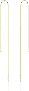 [YUEELF] 925 Sterling Silver Dangle Earrings for Women Plated 14K Gold Chain Tassel Earrings Long Drop Threader Fringe Earrings