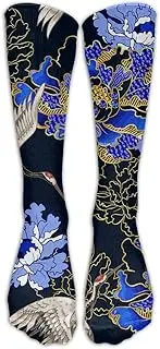 [XMKWI] Crane Art Womens Popular Athletic Crew Sock Stocking Compression Socks