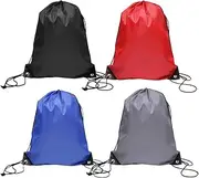 Esforzarse 4 Pcs Gym Backpack, Drawstring Gym Bag, Drawstring Bags String Backpack Bulk Tote Sack Cinch Bag Sport Bags for Gym Traveling(Blue,Black,Red,Gray)