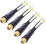 Fancasee 4-Pack Gold Plated 75 Ohm to 300 Ohm UHF/VHF/FM Matching Transformer Converter Adapter with F Type Female Coax Coaxial Connector Plug Jack for TV Antenna Cable Wire