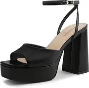 [Modatope] Platform Heels for Women Platform Sandals Womens Chunky Heel Open Toe Pumps Ankle Strap Womens Wedding Party Pumps Shoes