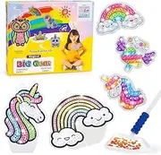 DIY Paint by Numbers Kits Mosaic with Suncatchers for Kids Adults Beginners Diamond Painting Stickers Kits for Kids Big Gem Art Crafts for Girls Ages 8-12 (Horse)