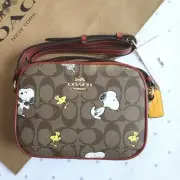 COACH x Peanuts Mini Jamie Camera Bag Signature Snoopy Woodstock CF248 New JP