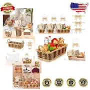 Versatile Wicker Basket Gift Set with Handles - Includes 3 Baskets & Accessories