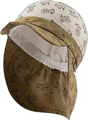 [Sterntaler] Boys' Peaked Cap with Neck Protection Printed with Safari Animals Sun Hat, Light Grey, 47