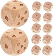 Hohopeti Wood Number Dices 20pcs Board Game Accessory Dice Game Toy Dice Layouts Compact Numeral Dices Set