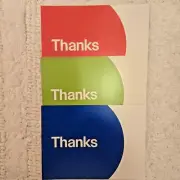 Ebay Thank You Cards Red Blue and Green 100 Cards 4" x 5.5"