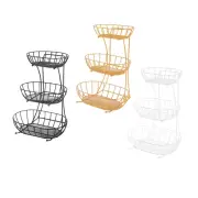 3 Tier Fruit Basket Bowl Counter Stand Space Saver Metal Wire Storage Basket