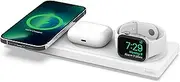 [Belkin] MagSafe 3-in-1 Wireless Charging Pad - Fast Wireless Charging for Apple Watch, iPhone 14, iPhone 13 & iPhone 12 Series, and AirPods - MagSafe Charging Station for Multiple Devices - White