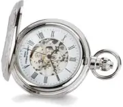 Charles Hubert Chrome Finish Brass Window Cover Pocket Watch