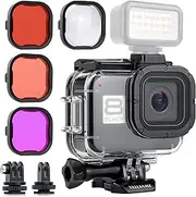 YALLSAME Waterproof Case with Dive Filters for GoPro Hero 8 Black 196ft/60m Protective Underwater Divie Housing Accessories Kit for GoPro 8 Black Action Camera