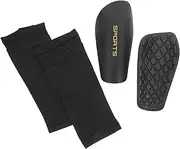 [KOMBIUDA] Football Knee Pads Protection Socks Leg Guard Gears Shin Guard Protection Sleeves Supple Shin Pads Socks for Soccer Shin Guard Shin Pad Socks Soccer Supplies Black Polyester