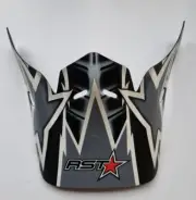 NEW OLD STOCK RST MOTOCROSS MX HELMET PEAK/VISOR GREY/BLACK MATT FINISH