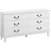 Chest of Drawers Dresser Table Lowboy Storage Cabinet White KUBI Bedroom