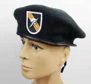 US ARMY SPECIAL FORCES GREEN BERET HAT & SPECIAL FORCES CAP BADGE SIZE L