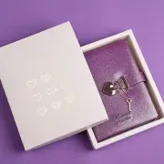 Leather Journal Heart Lock Notebook with Key School Diaries Girls Gifts Birthday