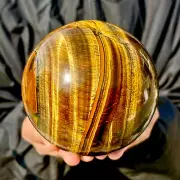 3.19LB Large Natural Tiger Eye Stone Crystal Ball Quartz Healing Sphere Décor