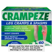 Crampeze Night Cramps for Leg Cramps & Spasms 60 Hard Capsules