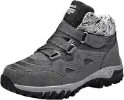 [Smilice] Women's Winter Warm Hiking Shoes with Rubber Outsole, Grey, 9