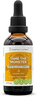 Tame The Monster Alcohol-Free Extract, Tincture, Glycerite Ashwagandha,St. John's Wort, Eleuthero Siberian Ginseng, Ginkgo, Valerian, Mucuna. Mood Balance Formula (2 FL OZ)