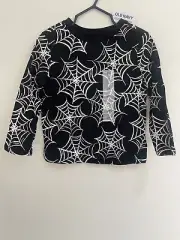 Old Navy Unisex Toddler Spider Webs Halloween Cotton Long Sleeve Shirt Black 2T