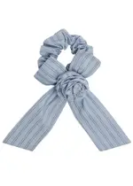 Damson Madder Rosette Striped Cotton Scrunchie - Blue ONE SIZE