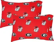 Georgia Bulldogs Red Standard Pillow Case