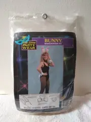 Vtg Sexy Bunny Costume Accessories Ears Tail Bowtie White Plush Rabbit