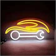 Sign Lamp Car Repairs Neon Sign for Wall Decor LED Light USB Powered Repair Shop Workshop Wrench Shaped Man Cave 35cm×16.8cm