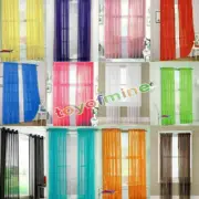2 X Valances Tulle Voile Door Window Curtain Drape Panel Sheer Scarf Divider
