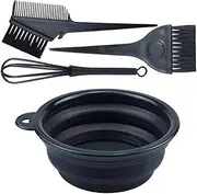 KOENWEENI 4PCS Hair Dye Kit Includes Hair Tinting Bowl Dyeing Brushes Sharp Tail Comb Mixer for DIY Hair Coloring Beauty Salon Tools Set