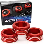 iJDMTOY 3pcs Red Anodized Aluminum AC Climate Control Switch Turner Ring Covers Compatible with 2013-2021 Subaru BRZ and Scion FR-S/Toyota 86 RS/TRD Models