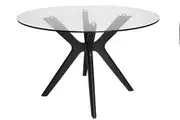 SK Designer Living | Doreen Collection | Round Glass Dining Table | Black | 120cm