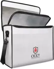 Large Fireproof Document Bag with Lockable Zipper and Thermal Insulation