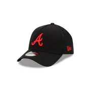 Atlanta Braves Black with Official Team Colours Logo 9FORTY A-Frame Snapback